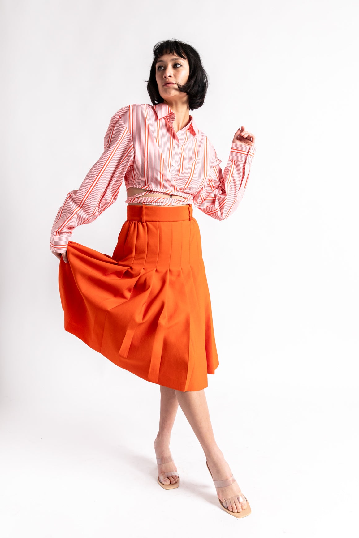 GUCCI Orange Pleated Skirt