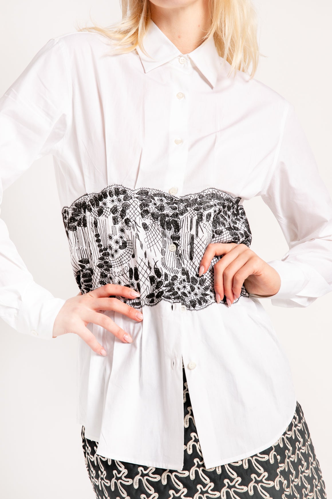 DRIES VAN NOTEN White Embroidered Blouse