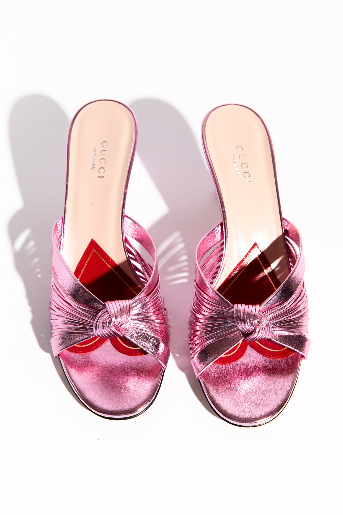 GUCCI Pink Metallic Mules (Sz. 37)