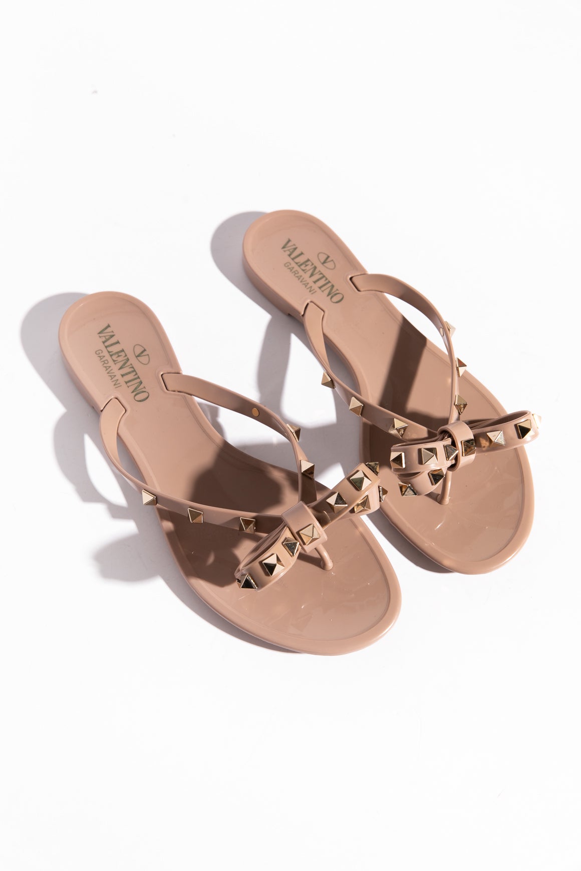 VALENTINO Dusty Rose Rubber Sandals (Sz. 37)