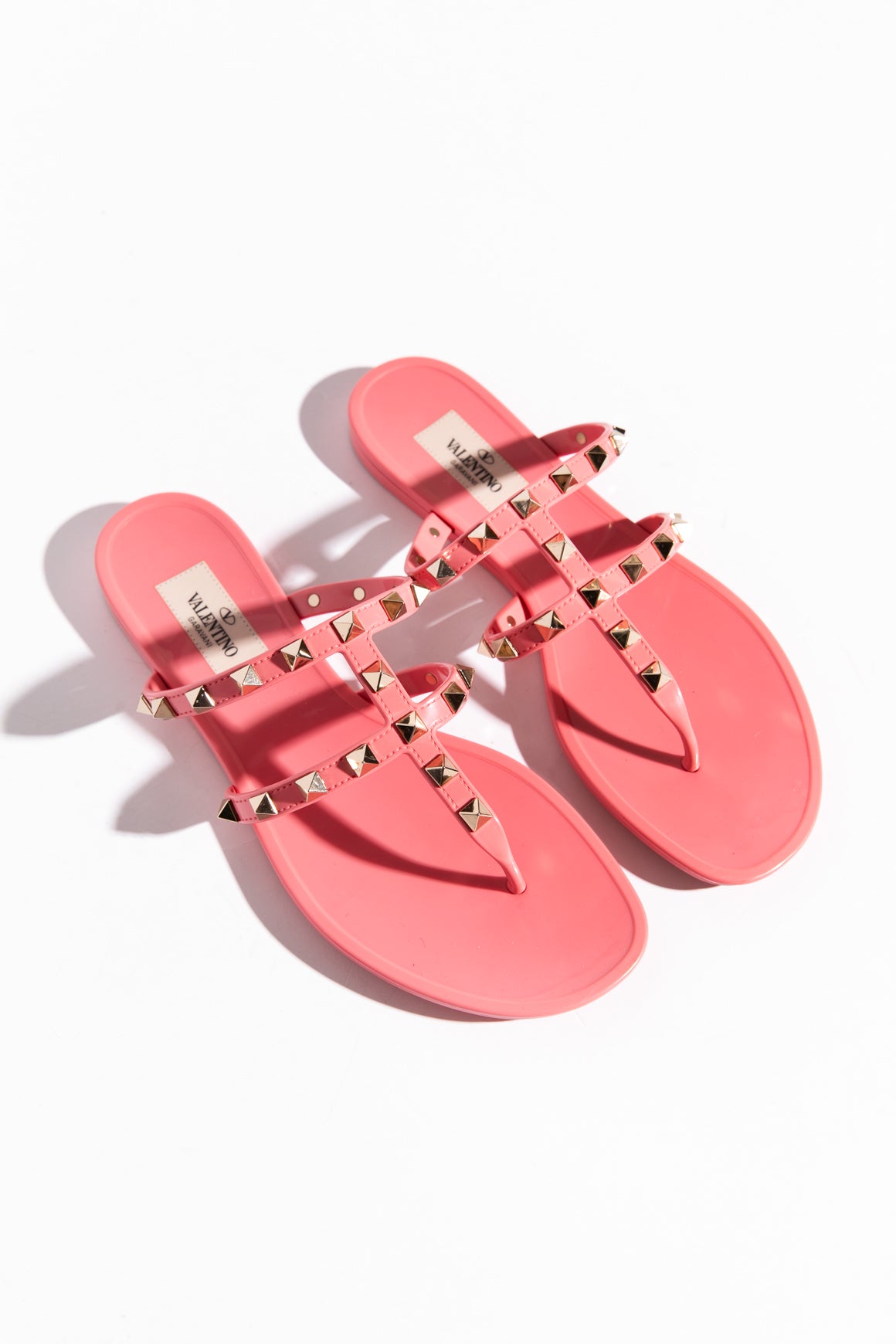 VALENTINO Pink Rockstud Thong Sandals (Sz. 36)