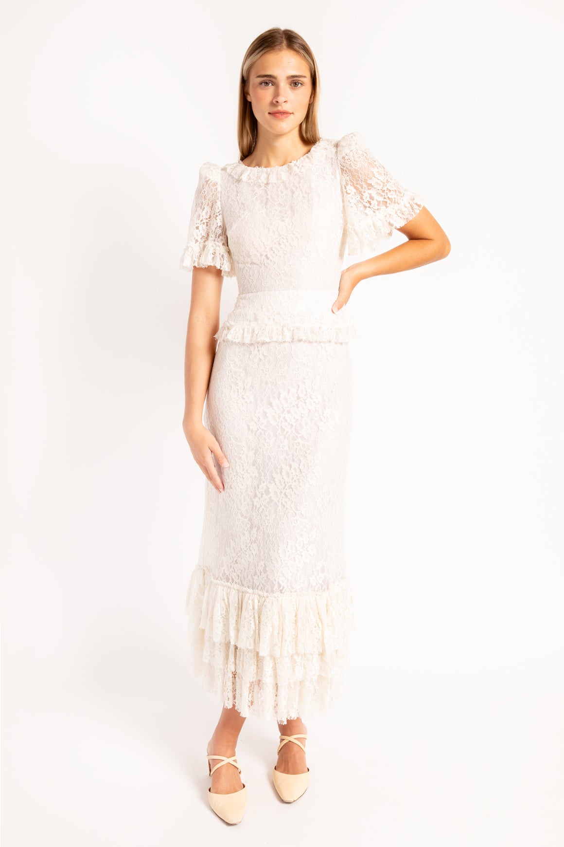 THE VAMPIRE'S WIFE Cream Lace Gown