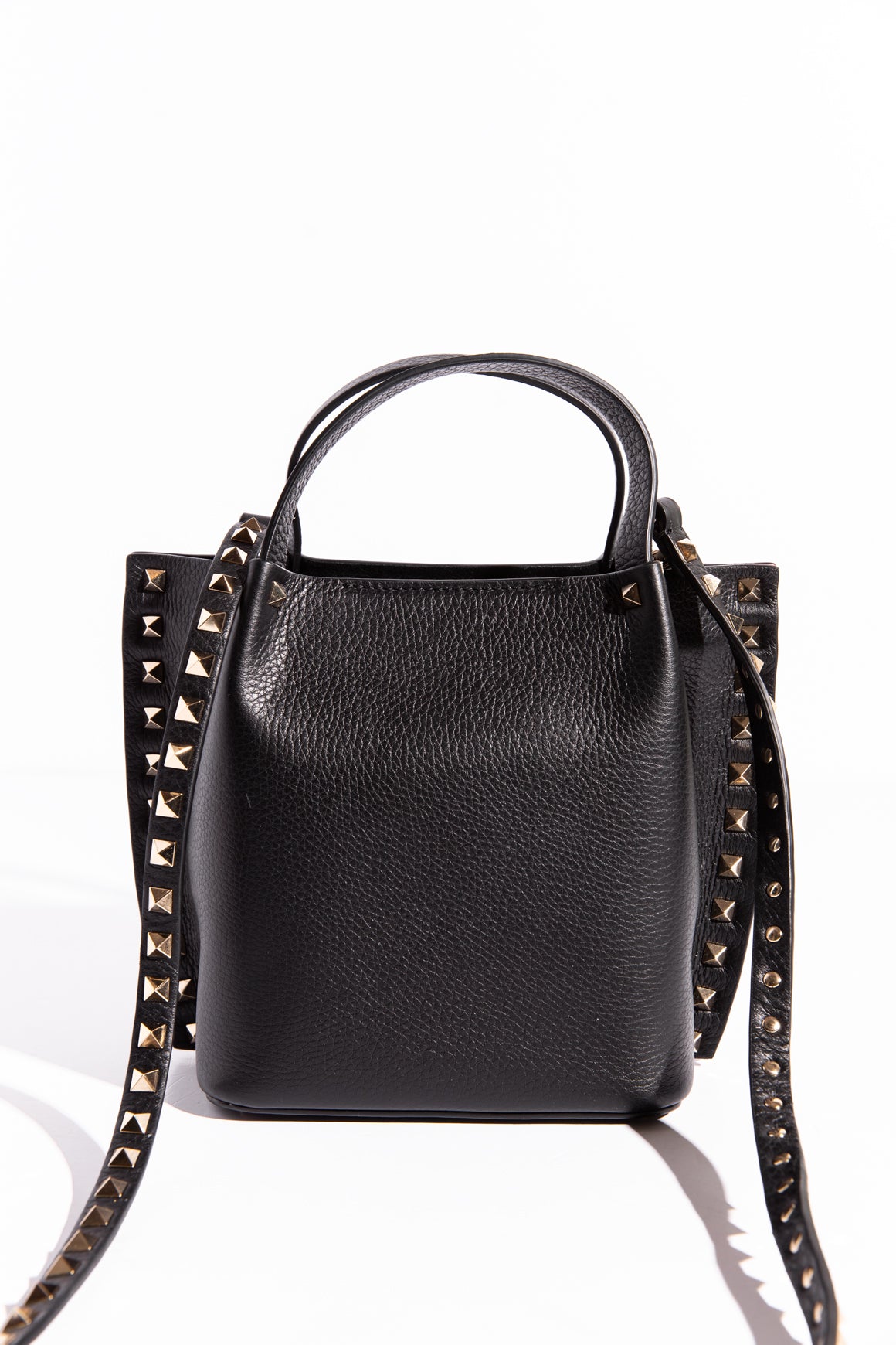 VALENTINO Black Rockstud Small Tote