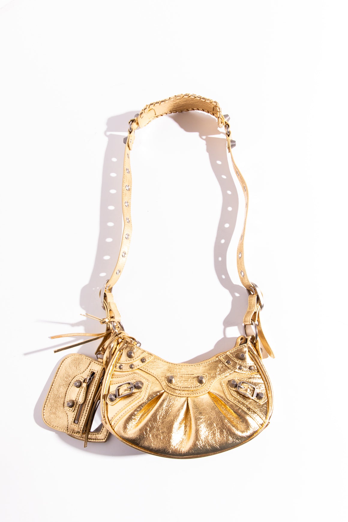 BALENCIAGA Gold Le Cagole Handbag