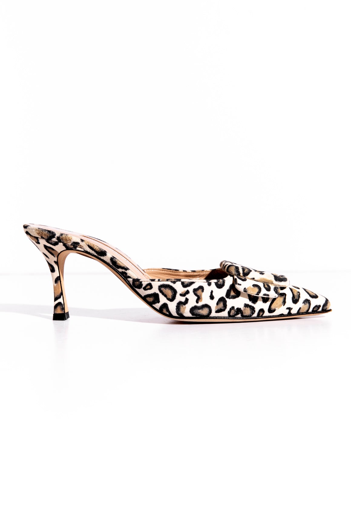 MANOLO BLAHNIK Leopard Kitten Heel Mules (Sz. 37) | MOSS Consignment