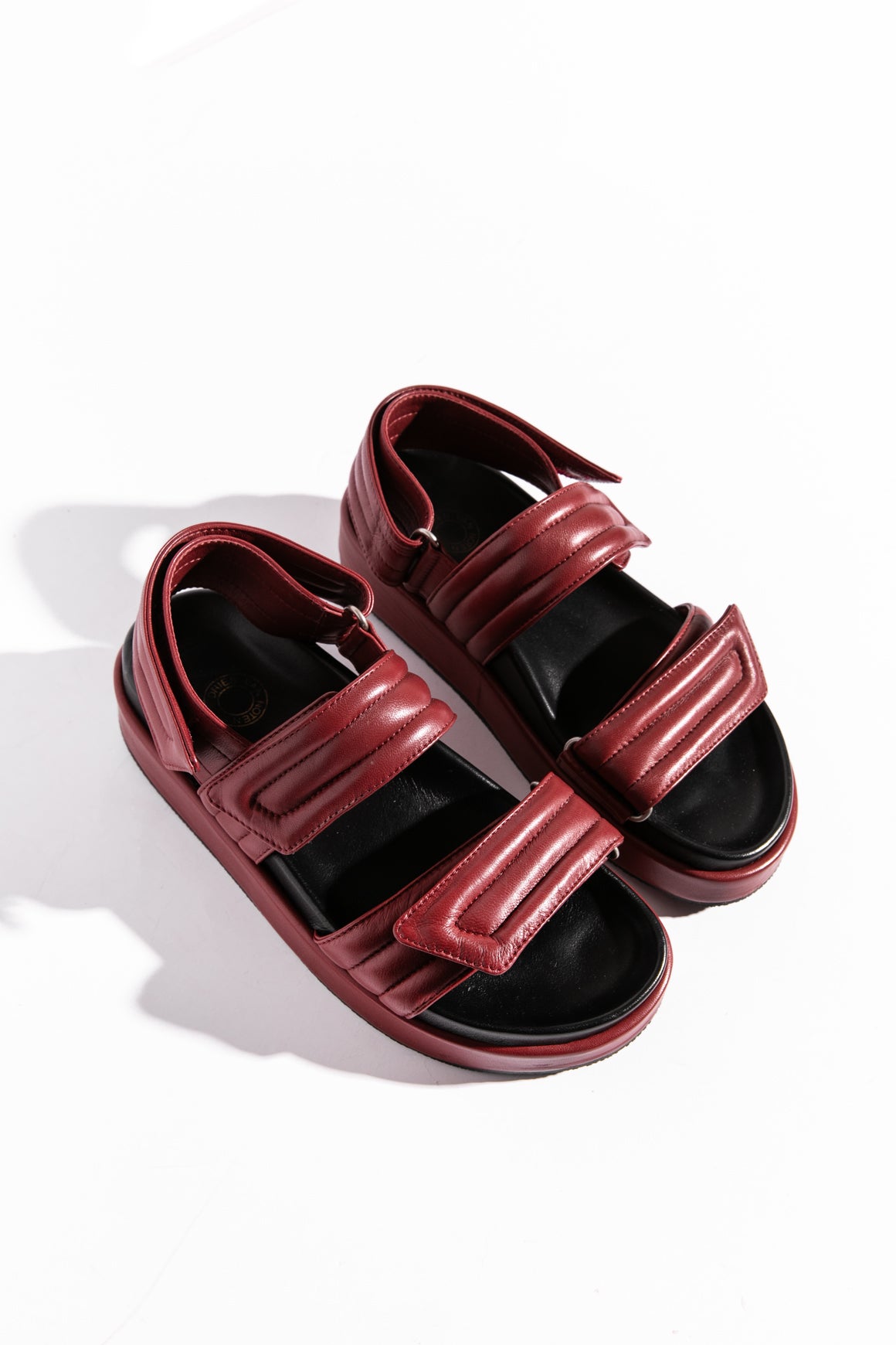 DRIES VAN NOTEN Maroon Platform Sandals (Sz. 41)