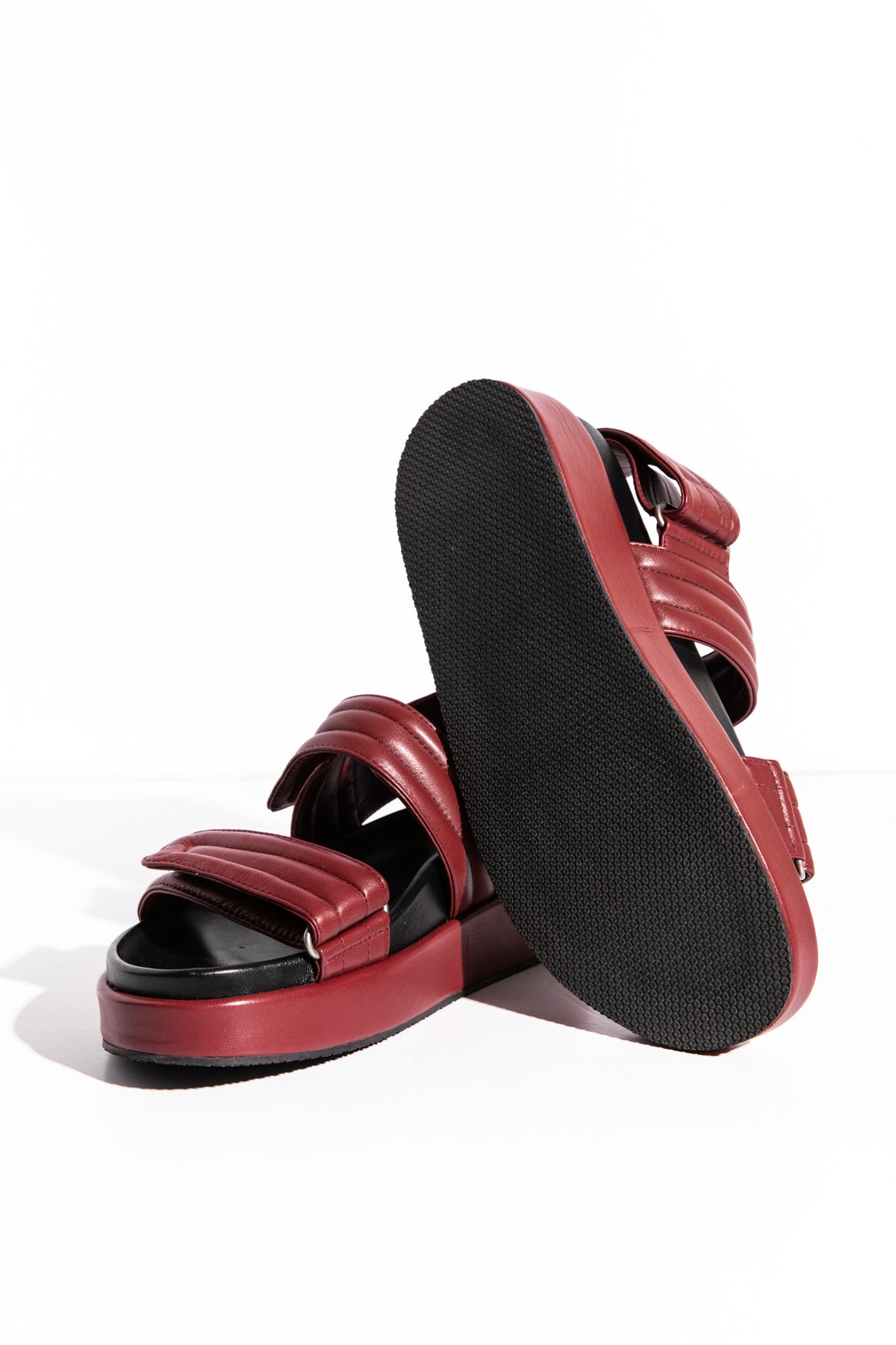 DRIES VAN NOTEN Maroon Platform Sandals (Sz. 41)