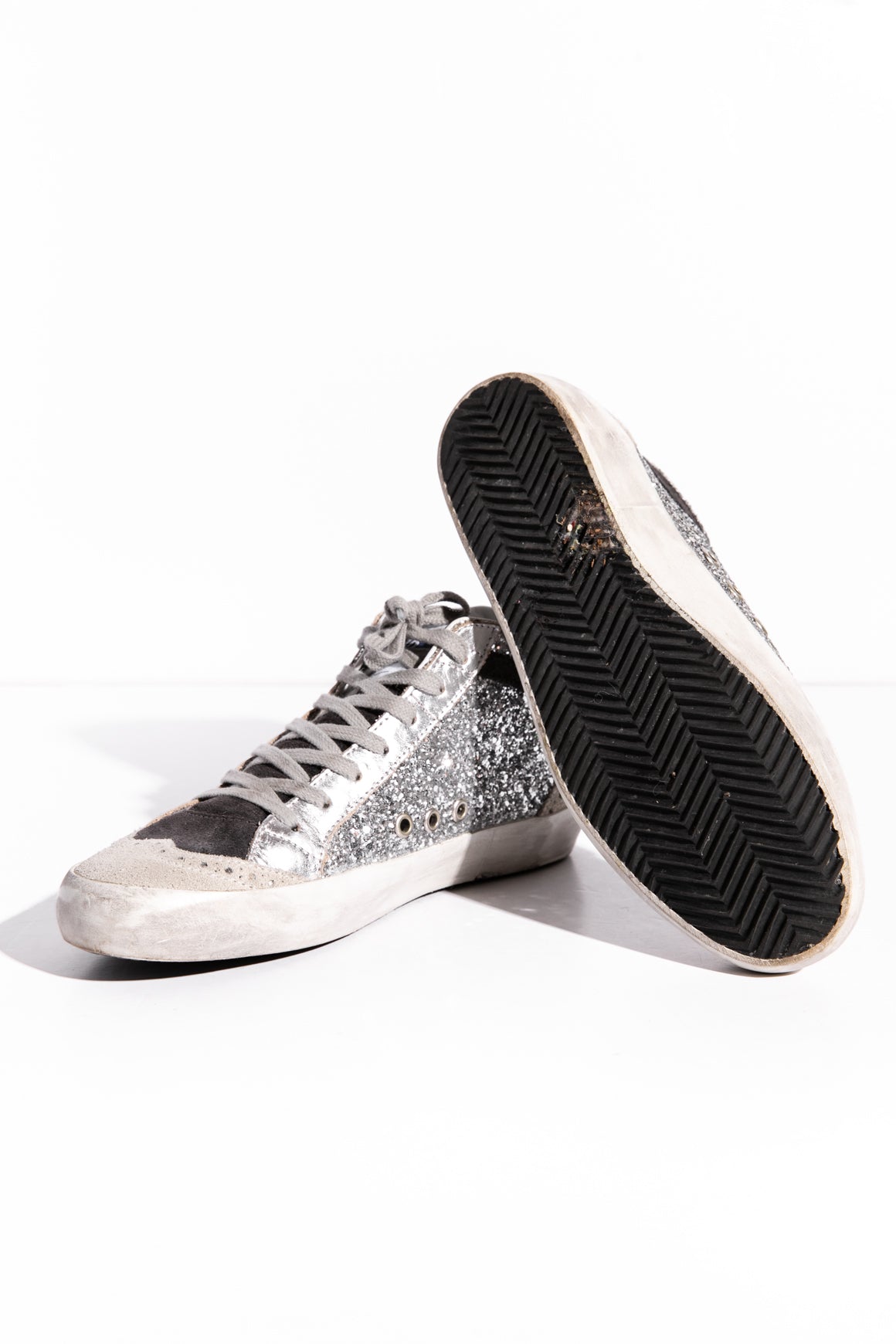 GOLDEN GOOSE Glitter Mid Star Sneakers (Sz. 37)