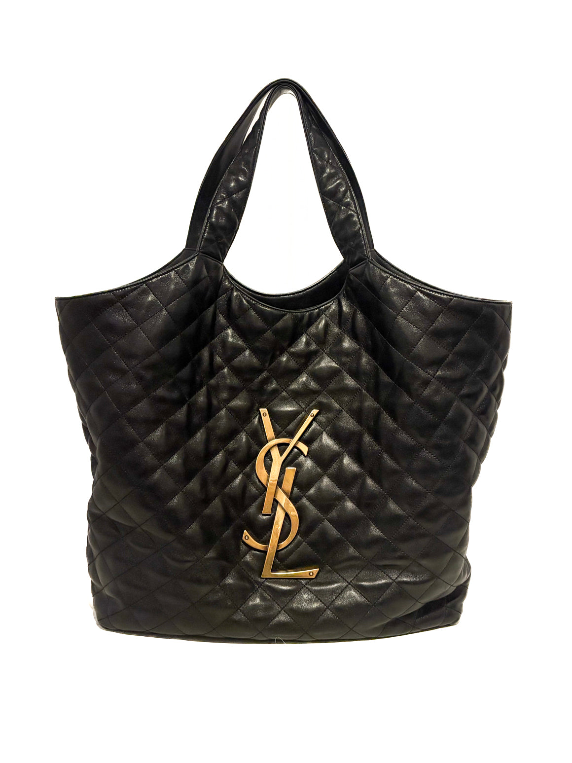 SAINT LAURENT Black 'Icare' Maxi Shopping Bag