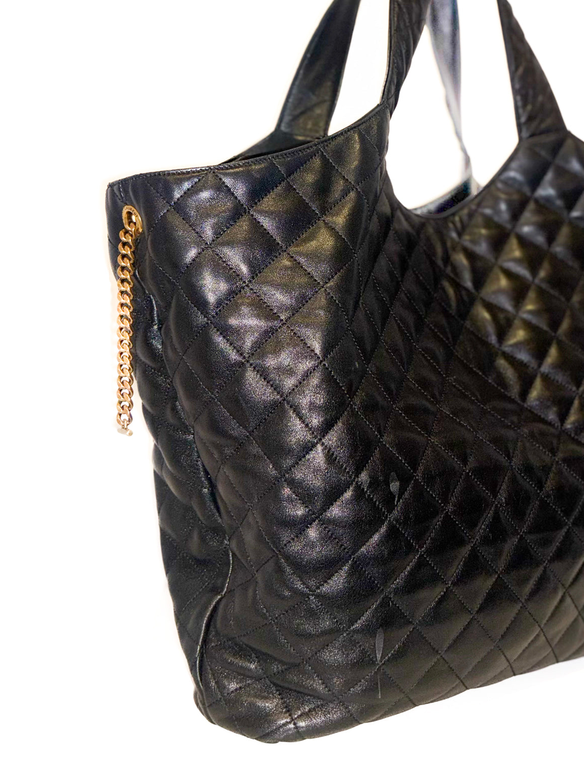 SAINT LAURENT Black 'Icare' Maxi Shopping Bag