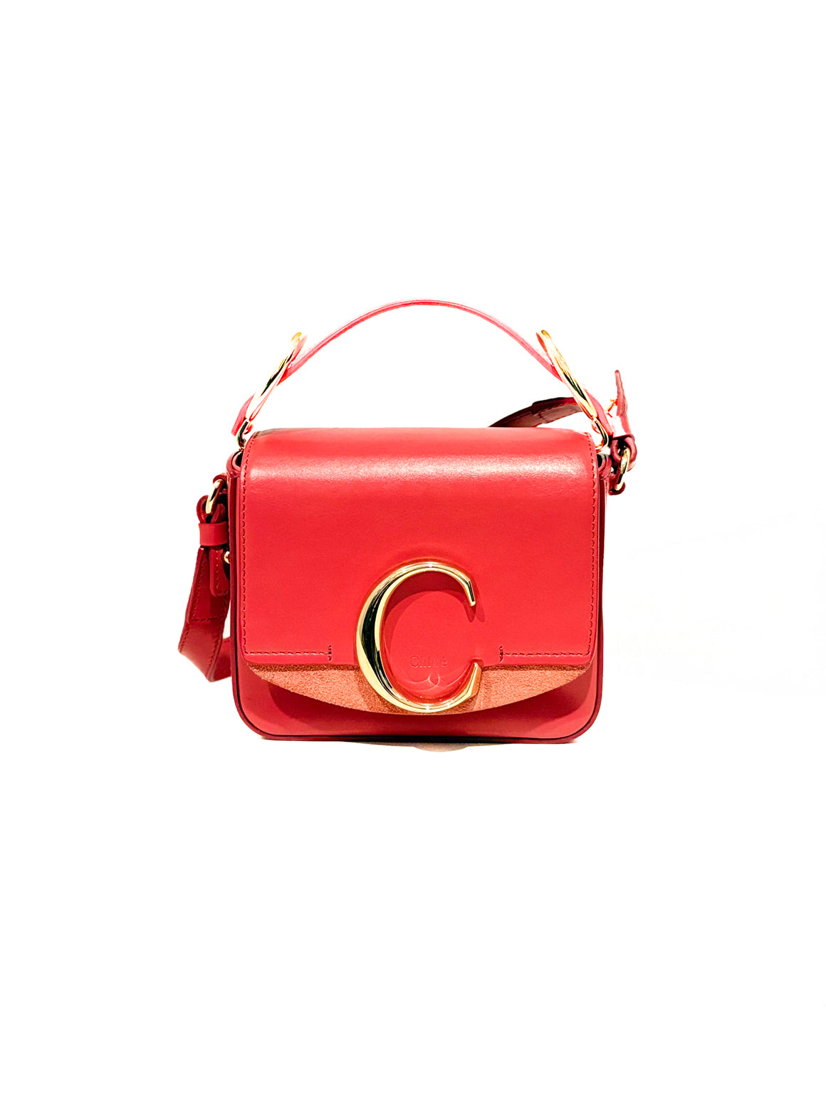 CHLOE Brick Leather Mini 'C' Shoulder Bag