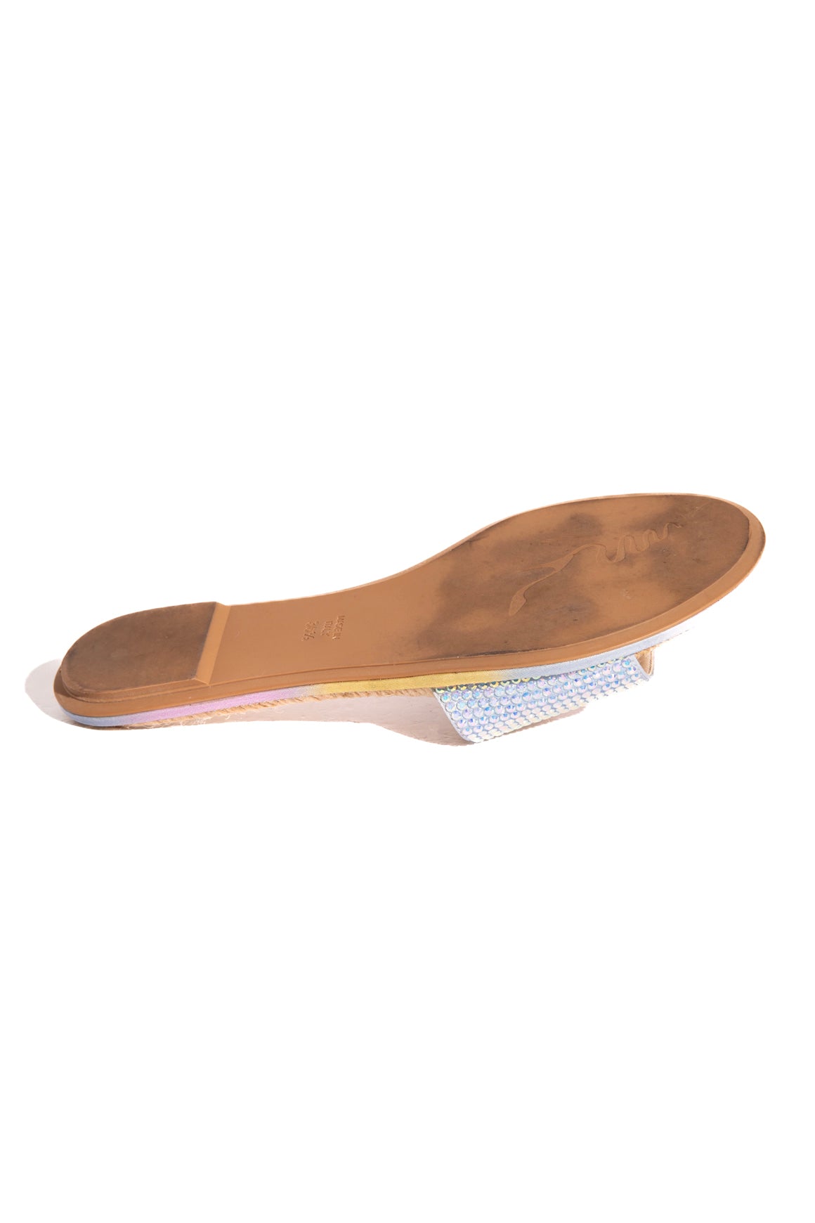 RENE CAOVILLA Iridescent Crystal Espadrille Slides (Sz. 36.5)