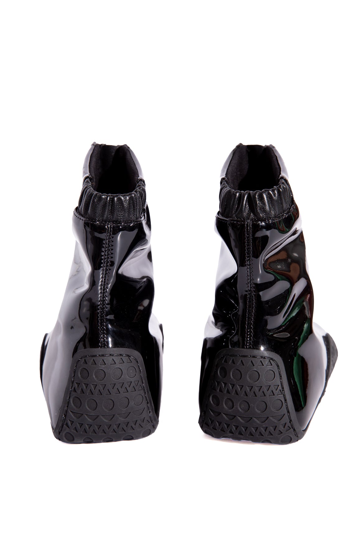 ALAIA Black Patent Zip Front Sporty Boots (Sz. 38)