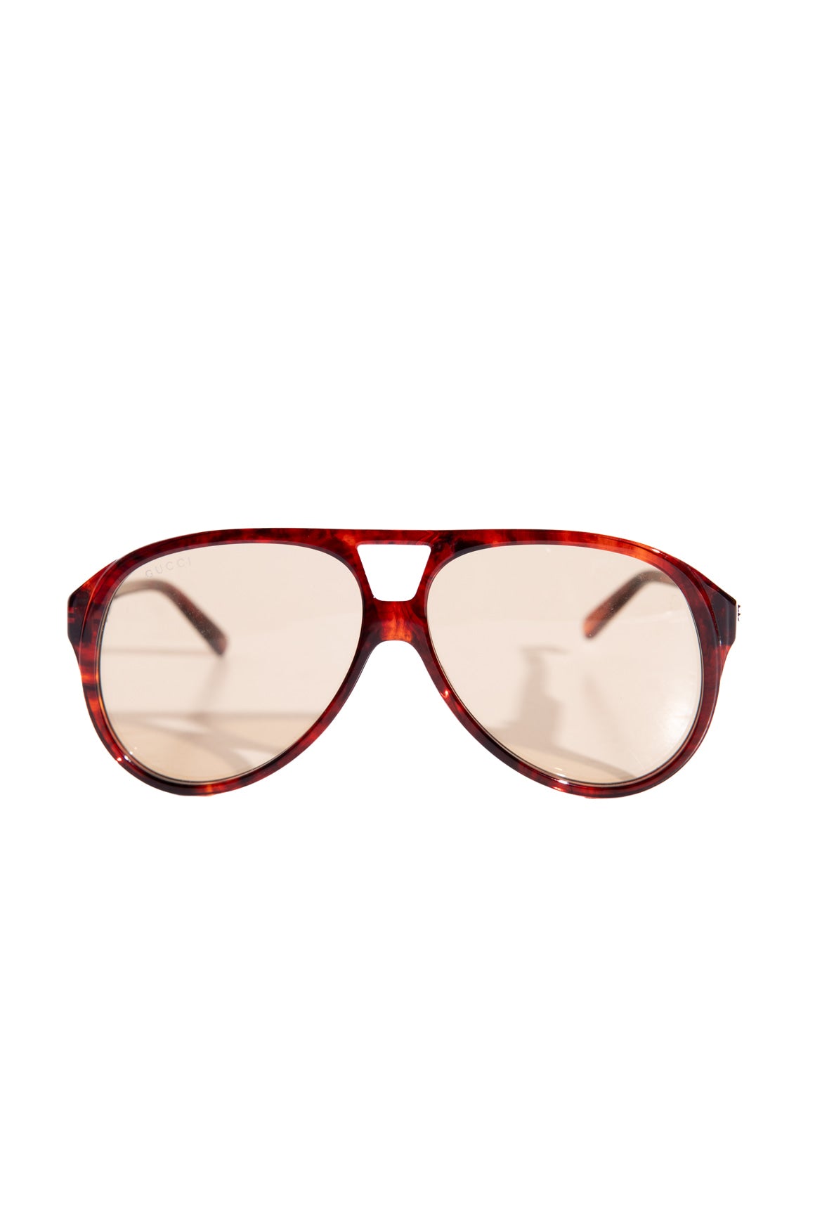 GUCCI Red Tortoise Aviator Sunglasses