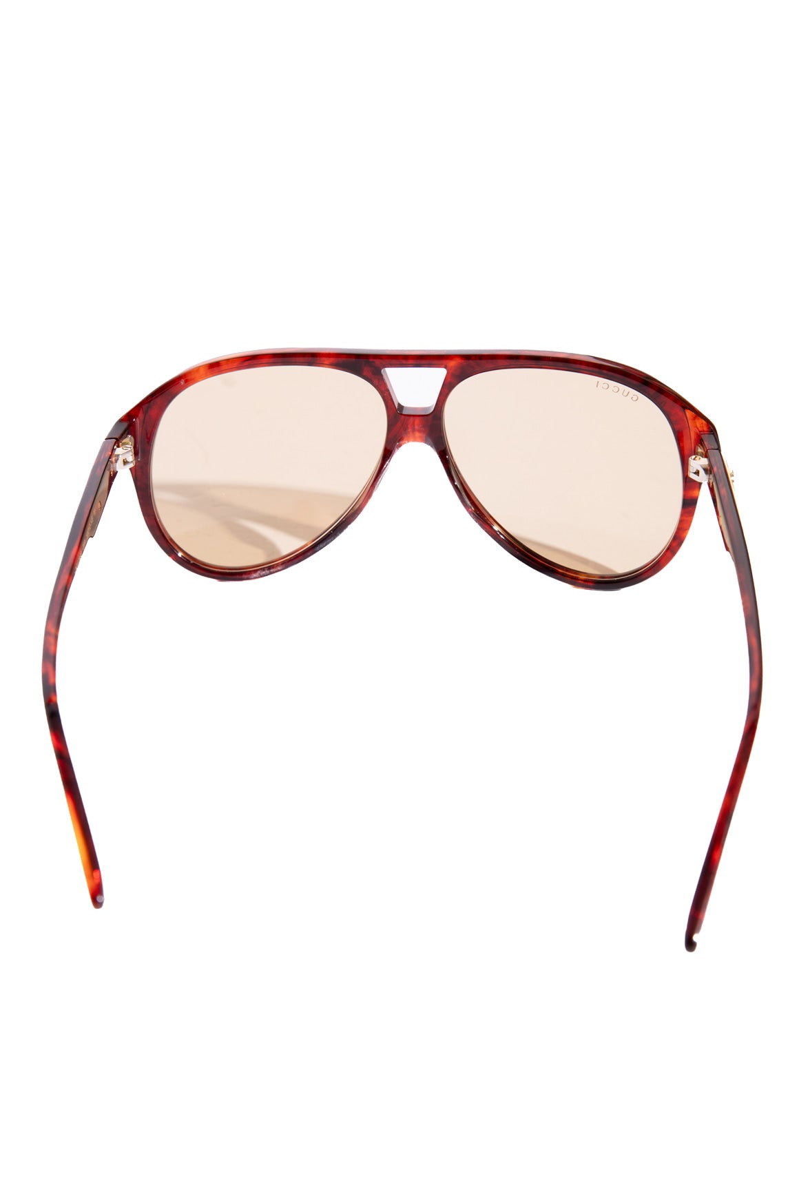 GUCCI Red Tortoise Aviator Sunglasses