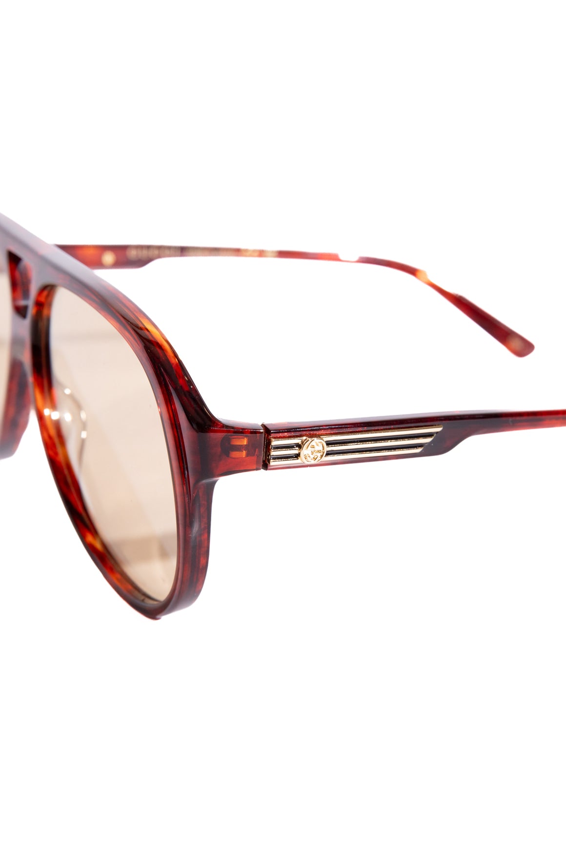GUCCI Red Tortoise Aviator Sunglasses