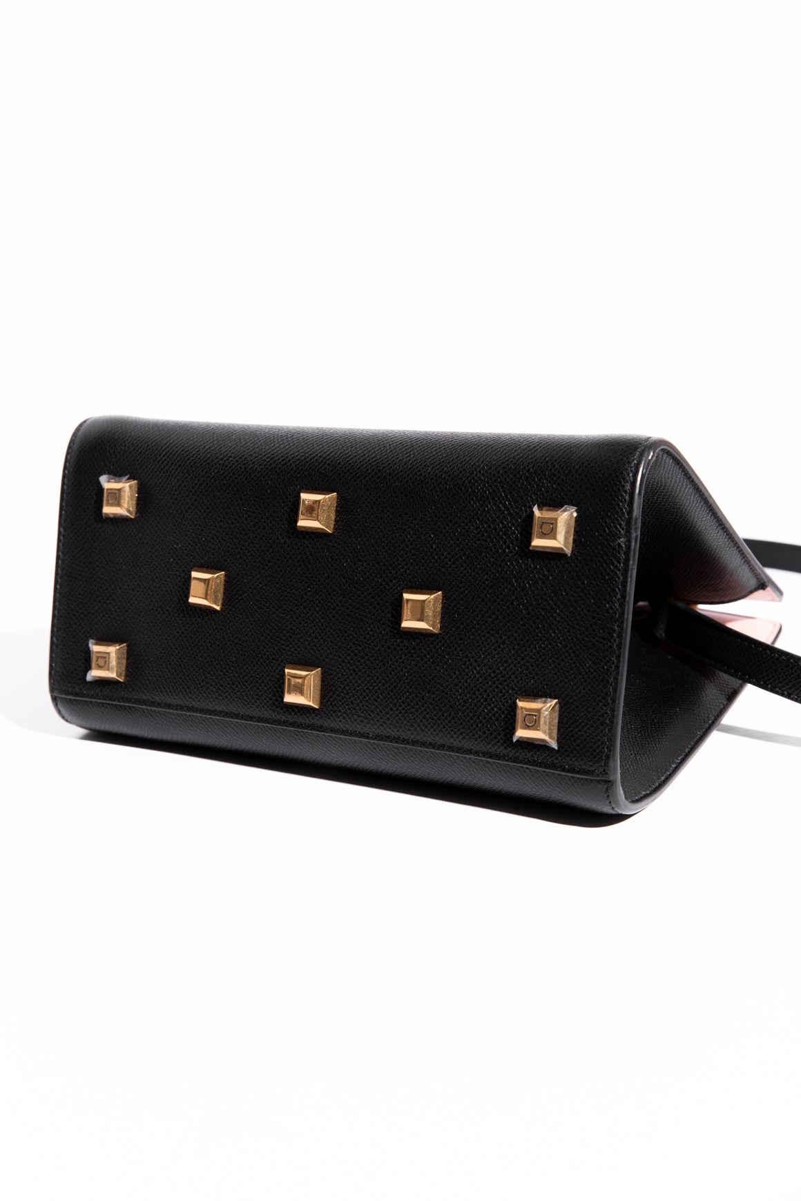 FERRAGAMO Black Small Studio Box Bag