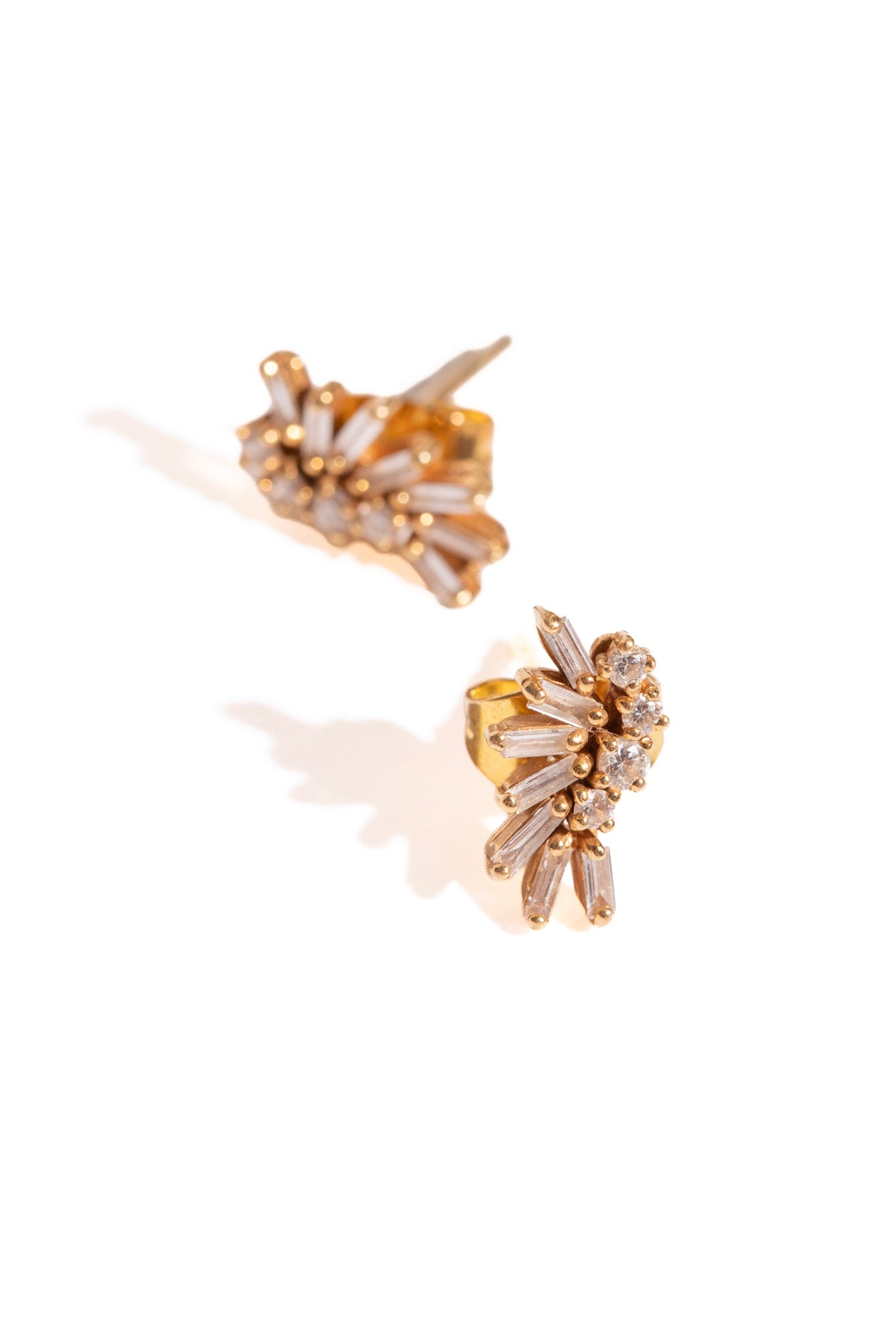 SUZANNE KALAN 18k Gold Diamond Stud Earrings