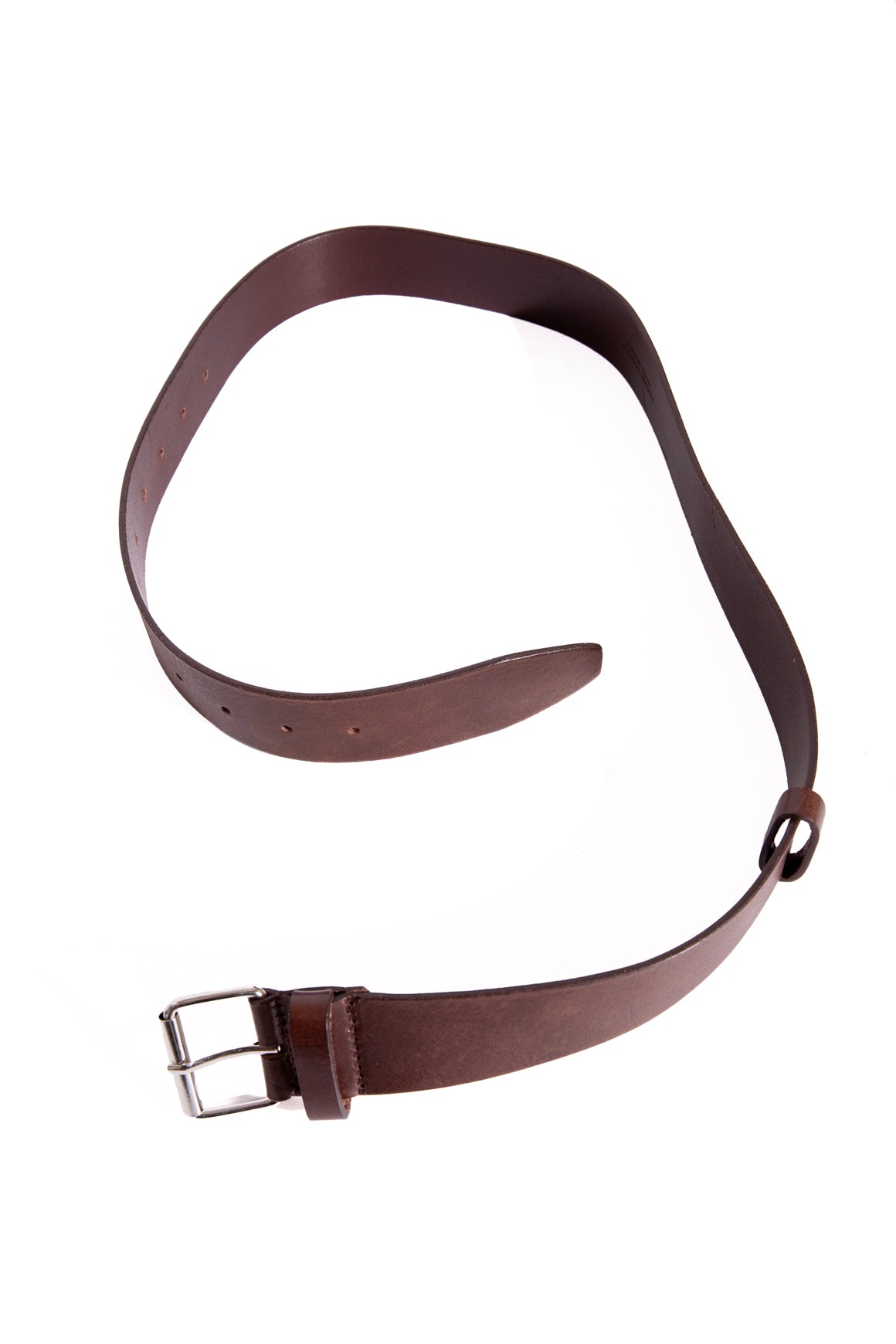 WJ MARTIN Brwn/Slvr Leather Belt