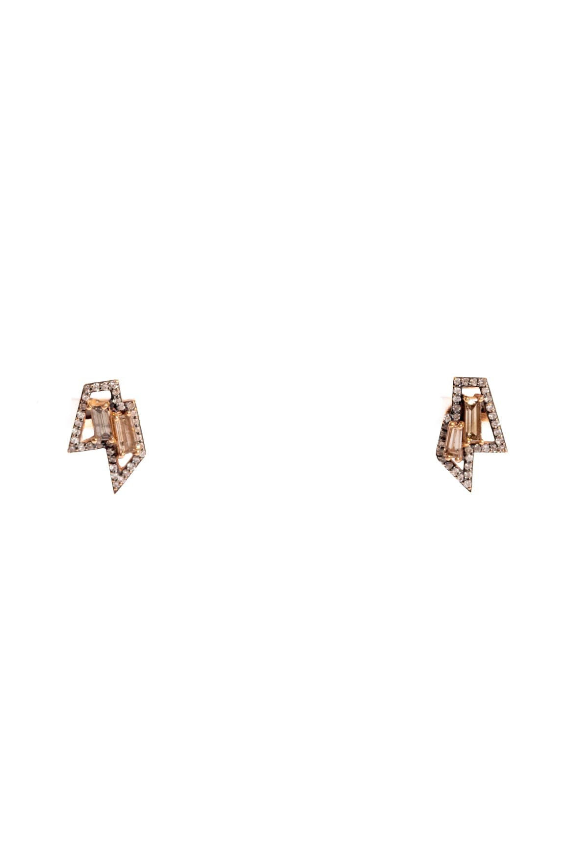NAK ARMSTRONG 14k Pave Diamond Bolt Studs