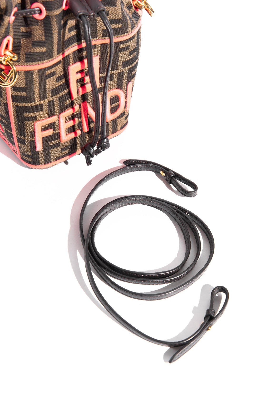 FENDI Brown + Pink Zucca Canvas Mon Tresor