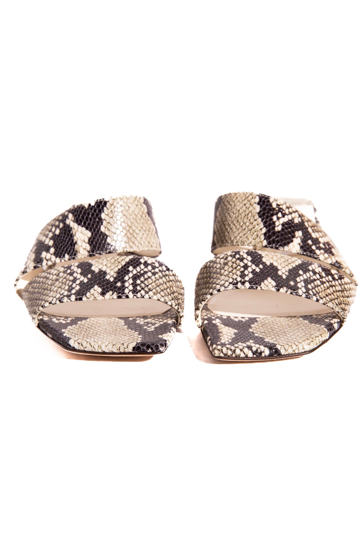 JIMMY CHOO Snake Embossed Mule Sandals (Sz. 37)