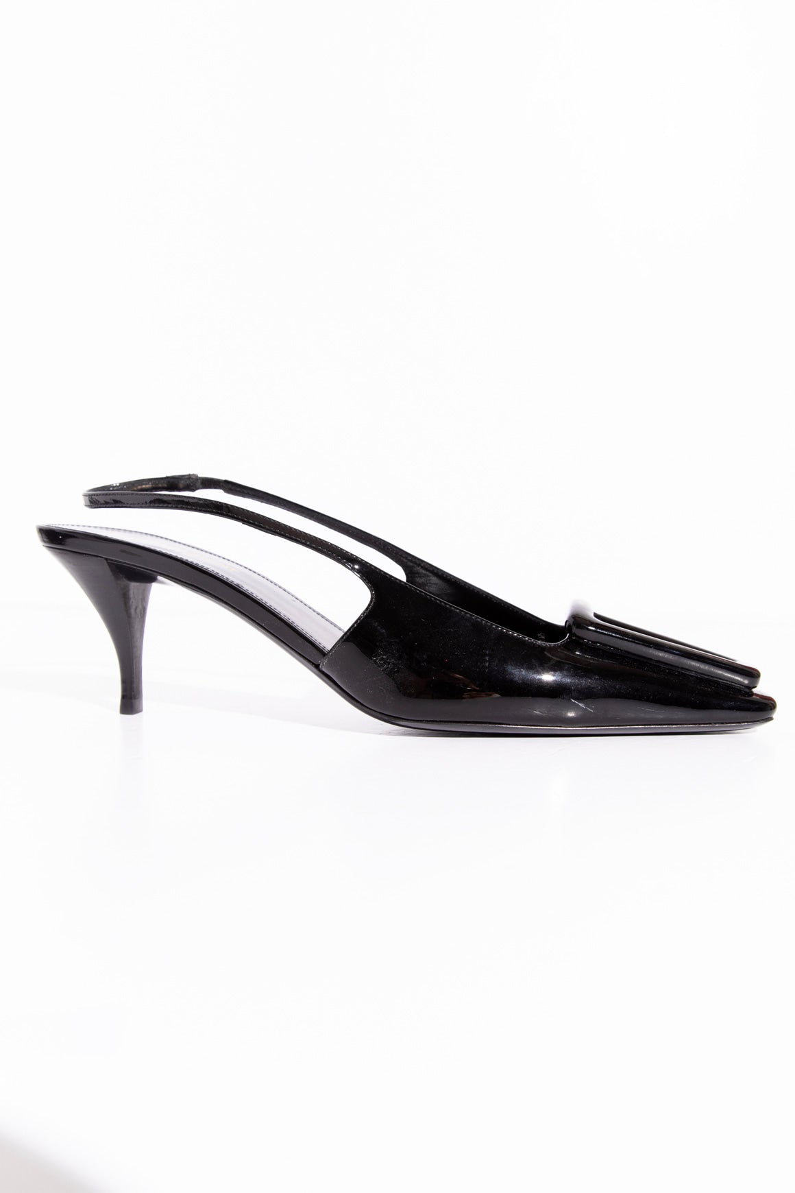 SAINT LAURENT Patent Leather Slingbacks (Sz. 40)