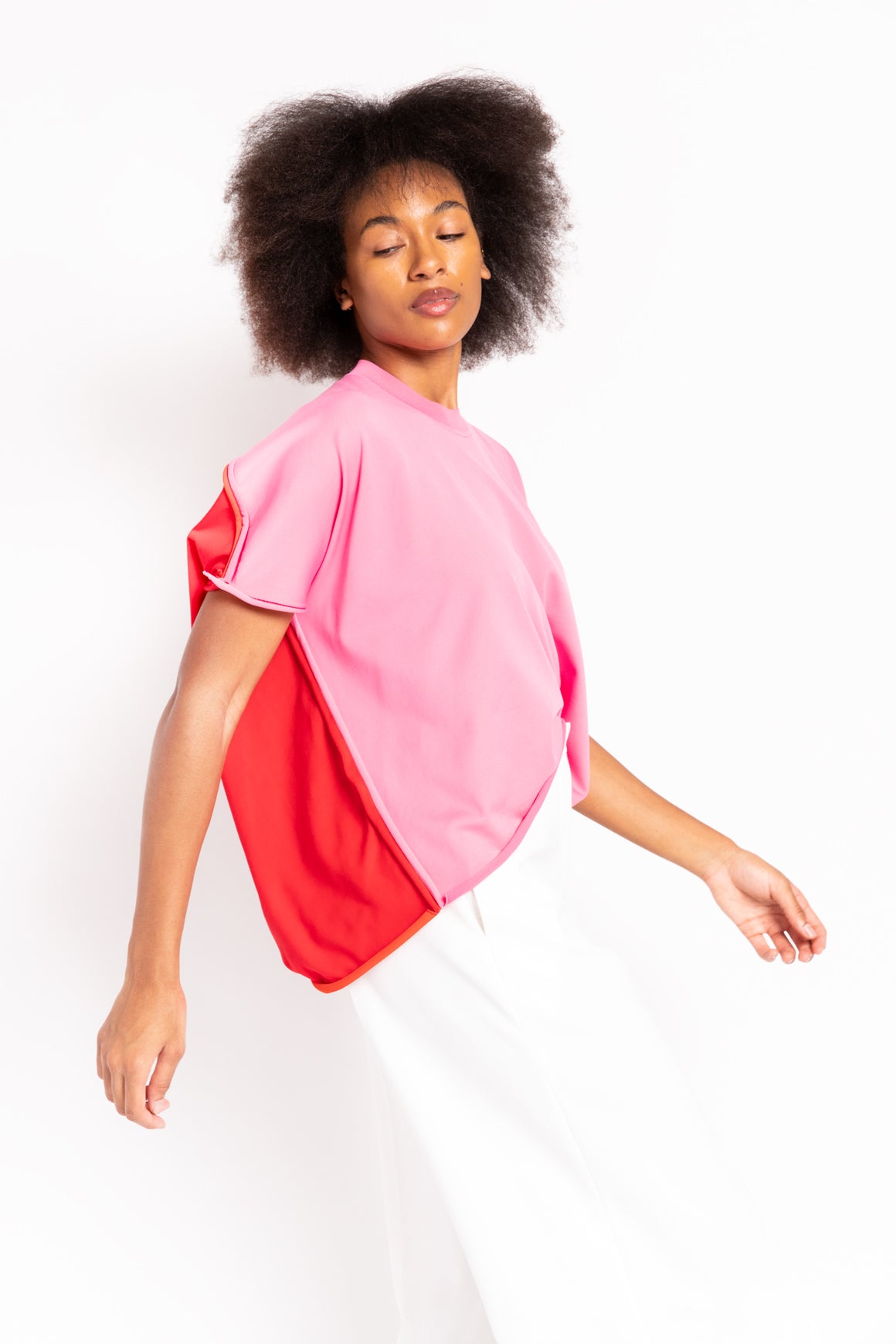 BOTTEGA VENETA Pink & Red Jersey T-Shirt