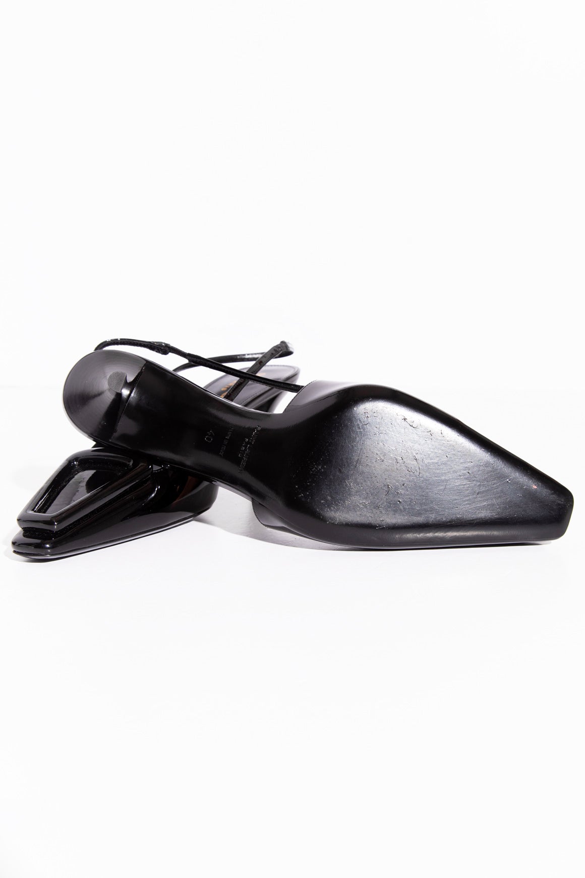 SAINT LAURENT Patent Leather Slingbacks (Sz. 40)