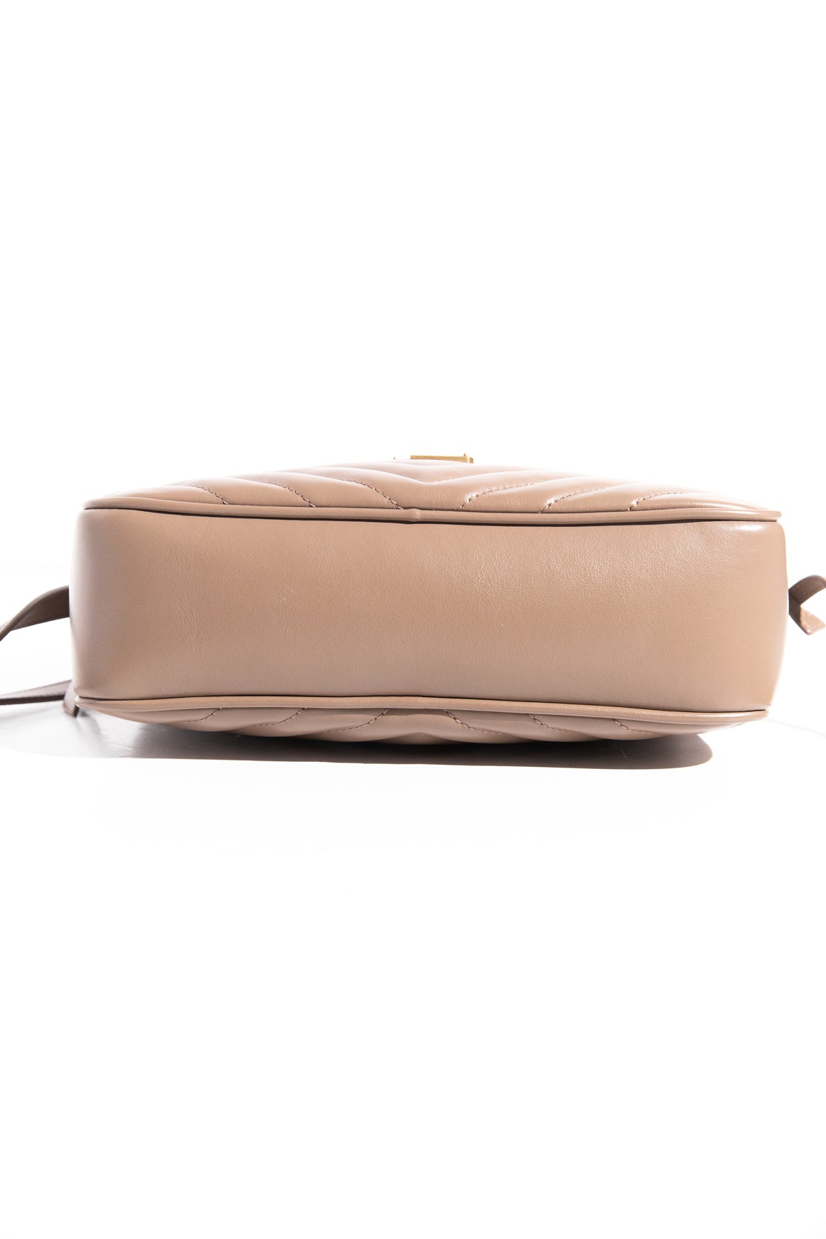 SAINT LAURENT Dark Beige Lou Camera Bag in Quilted Leather