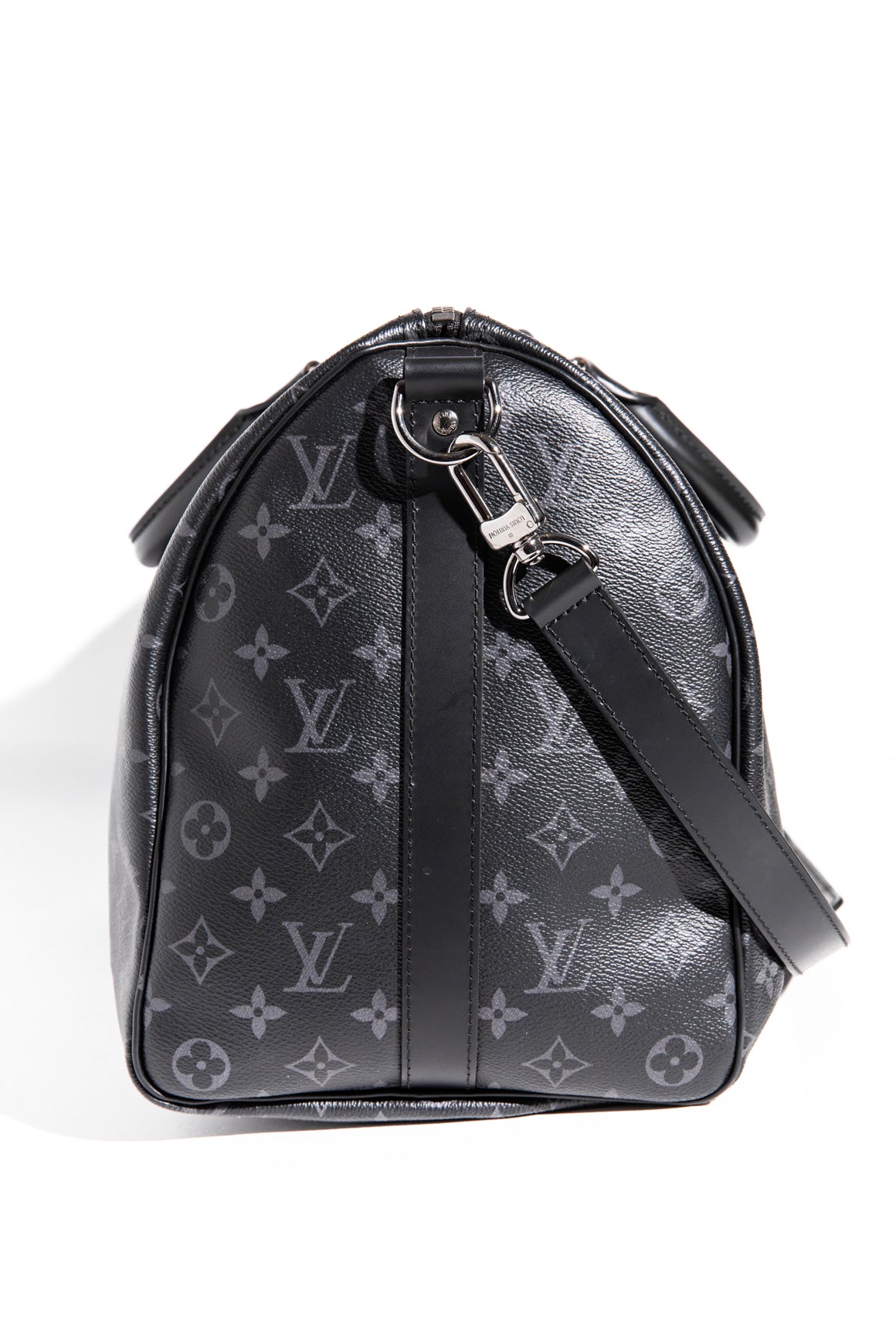 LOUIS VUITTON Black and Gray Keepall Bandouliere 45