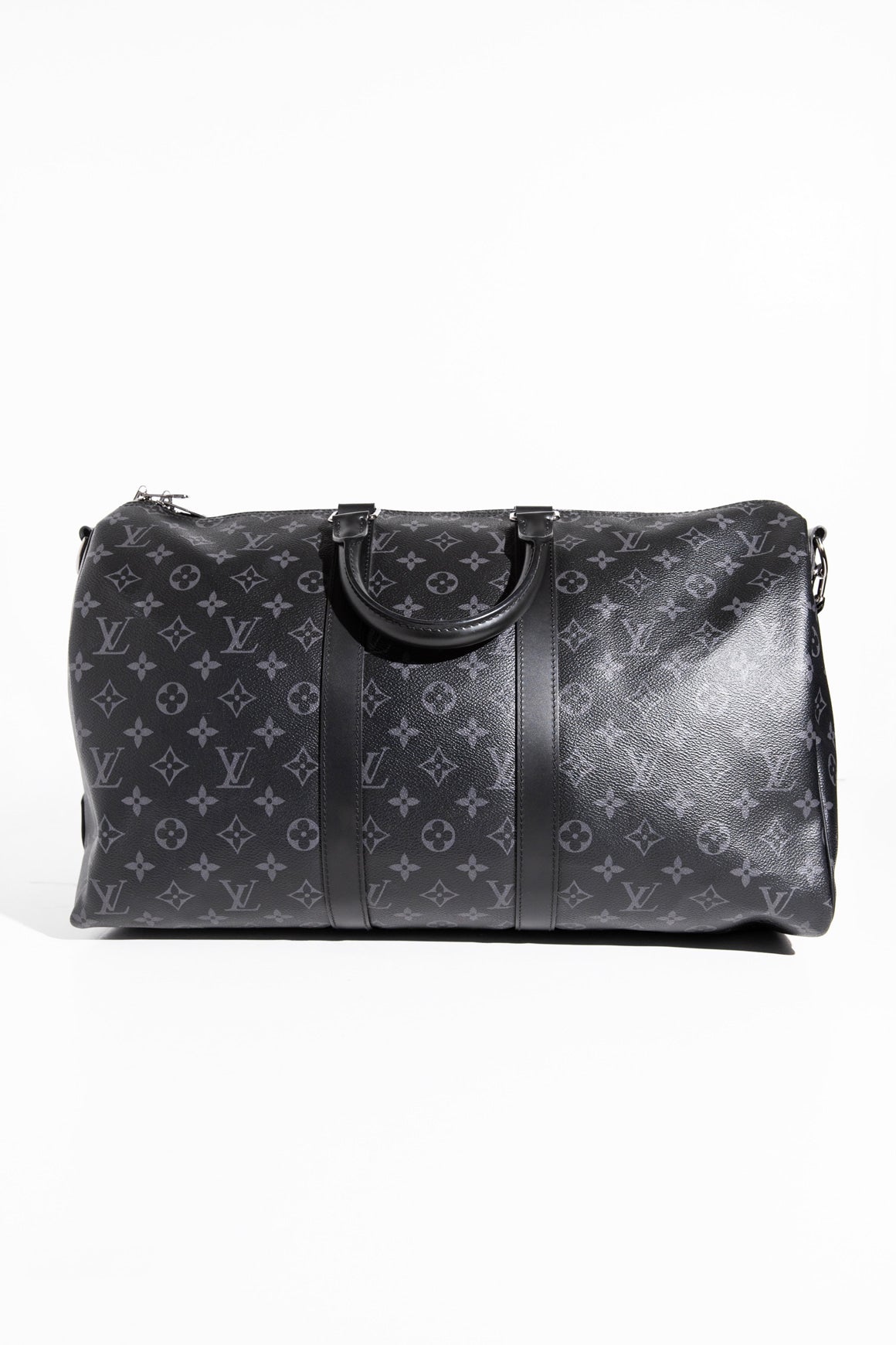 LOUIS VUITTON Black and Gray Keepall Bandouliere 45