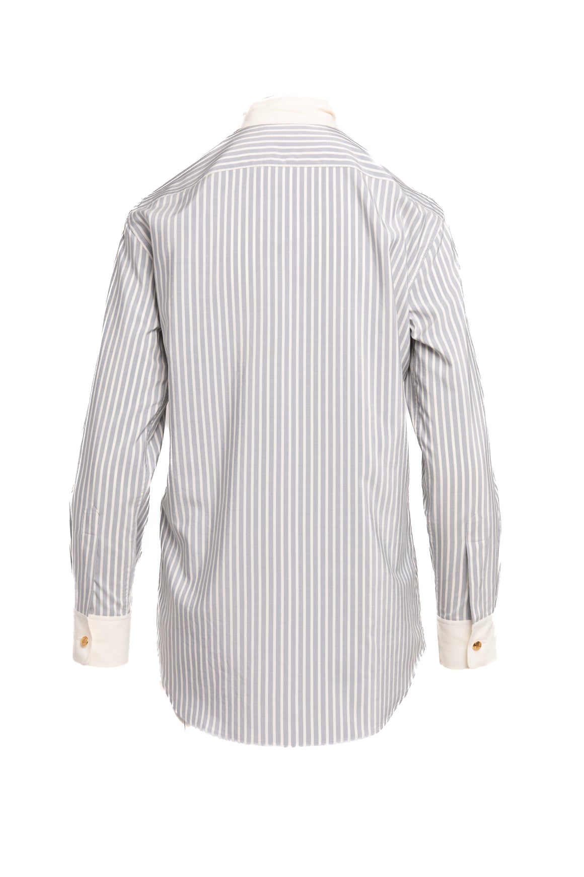 CELINE Pale Blue Striped Bow Blouse (Sz. XS)