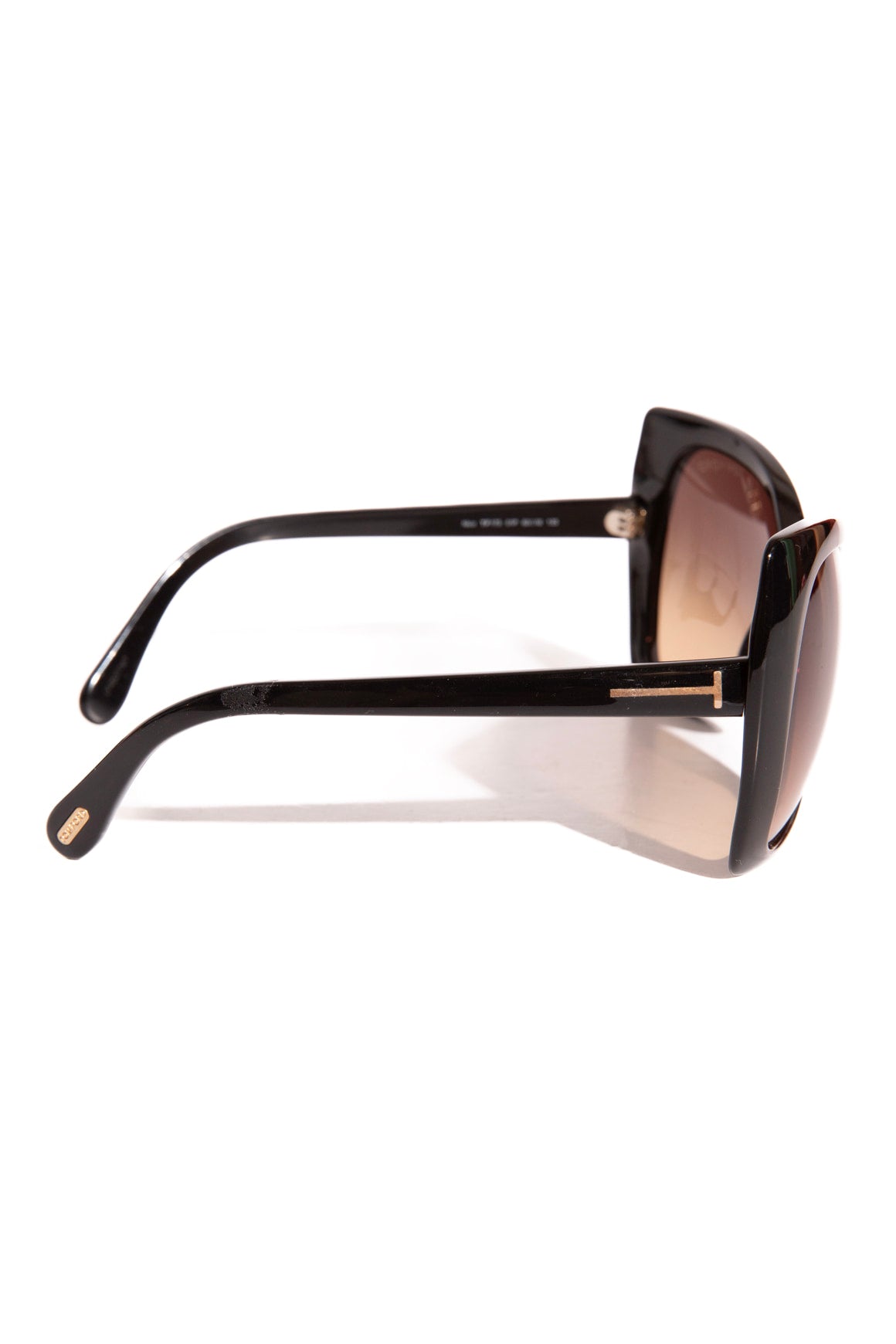 TOM FORD Black Oversized Wide Cat Eye Sunglasses