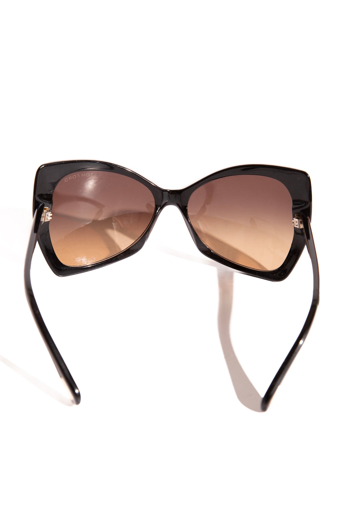 TOM FORD Black Oversized Wide Cat Eye Sunglasses