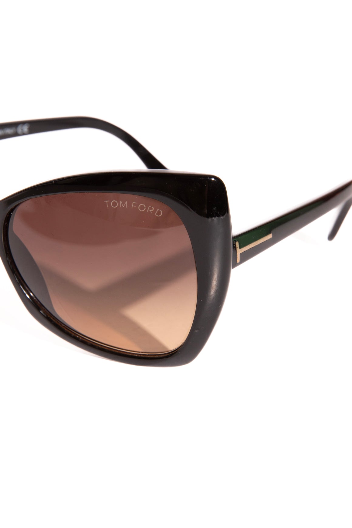 TOM FORD Black Oversized Wide Cat Eye Sunglasses