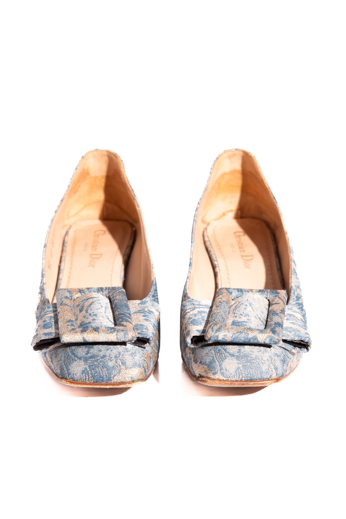 CHRISTIAN DIOR Jacquard Buckle Front Pumps (Sz. 37.5)