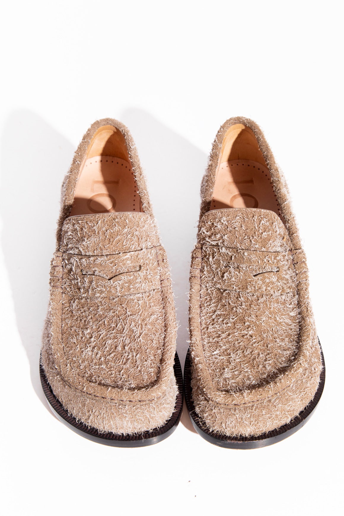 LOEWE Suede 'Campo' Kitten Heel Loafers (Sz.40)