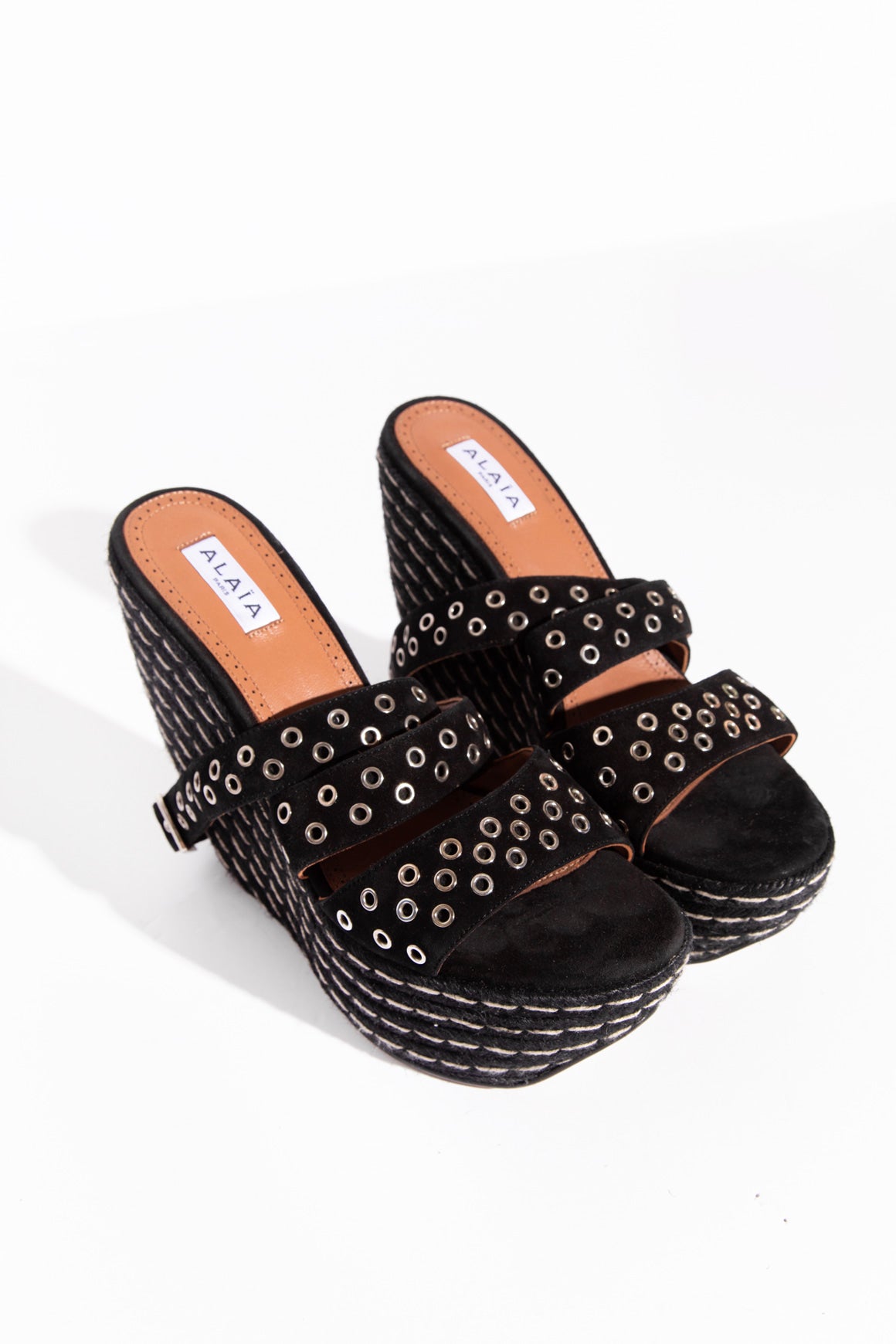 ALAIA Espadrille Grommet Wedges (Sz. 40)