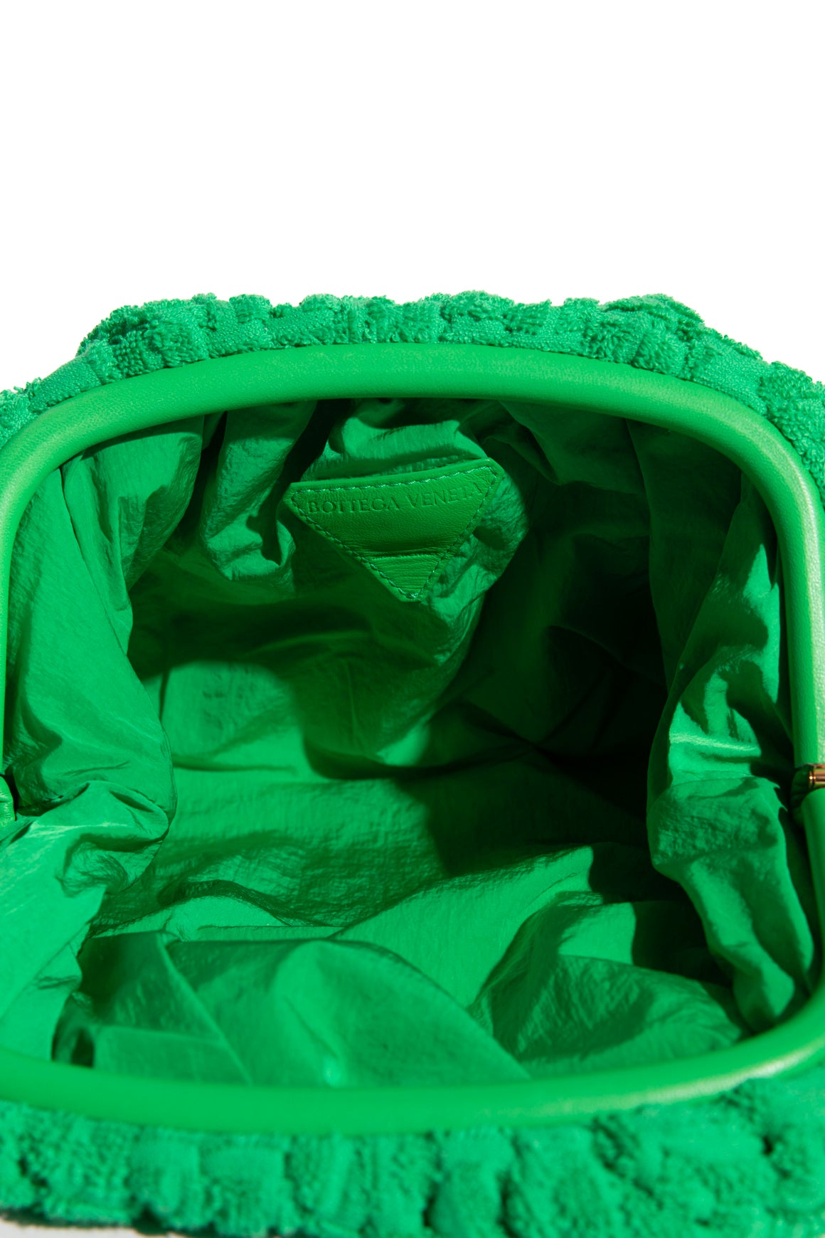BOTTEGA VENETA Green Terry Cloth Pouch