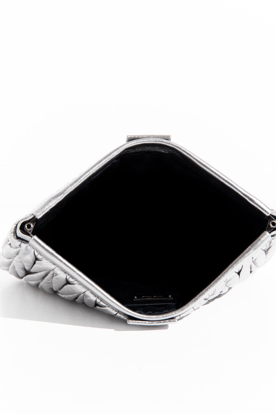 MIU MIU Silver Matelasse Leather Clutch