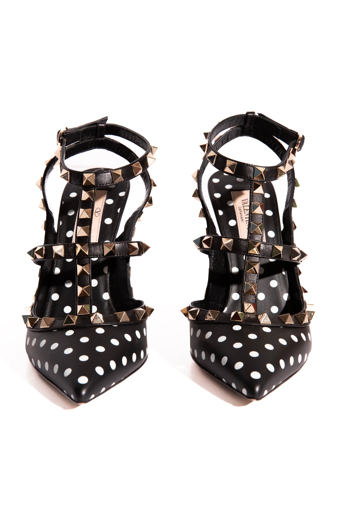 VALENTINO Polka Dot Rockstud Caged Pumps (Sz. 36)