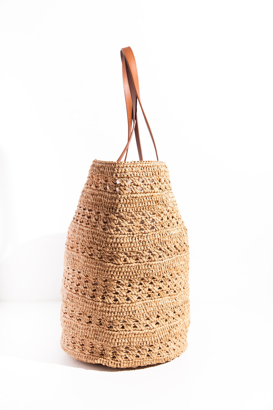 SAINT LAURENT Natural Medium Raffia Tote
