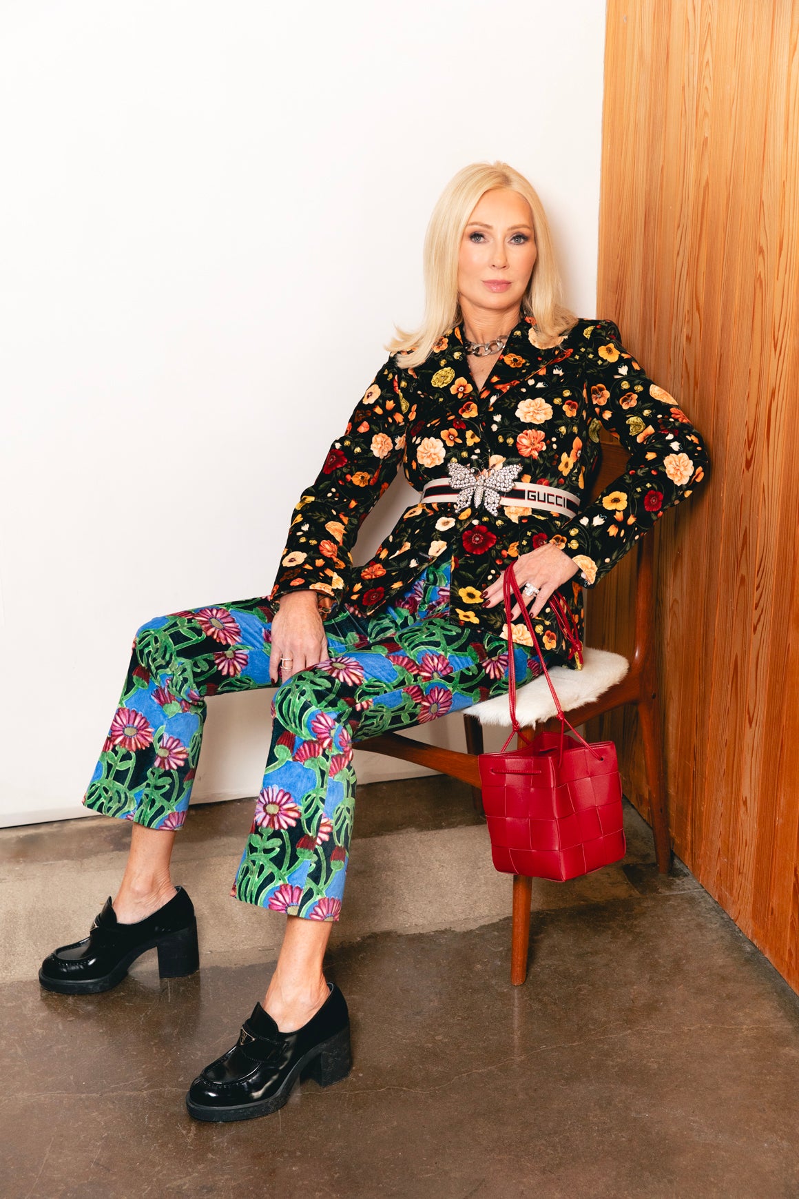 LA DOUBLE J Velvet Floral Trousers (Sz.XS)