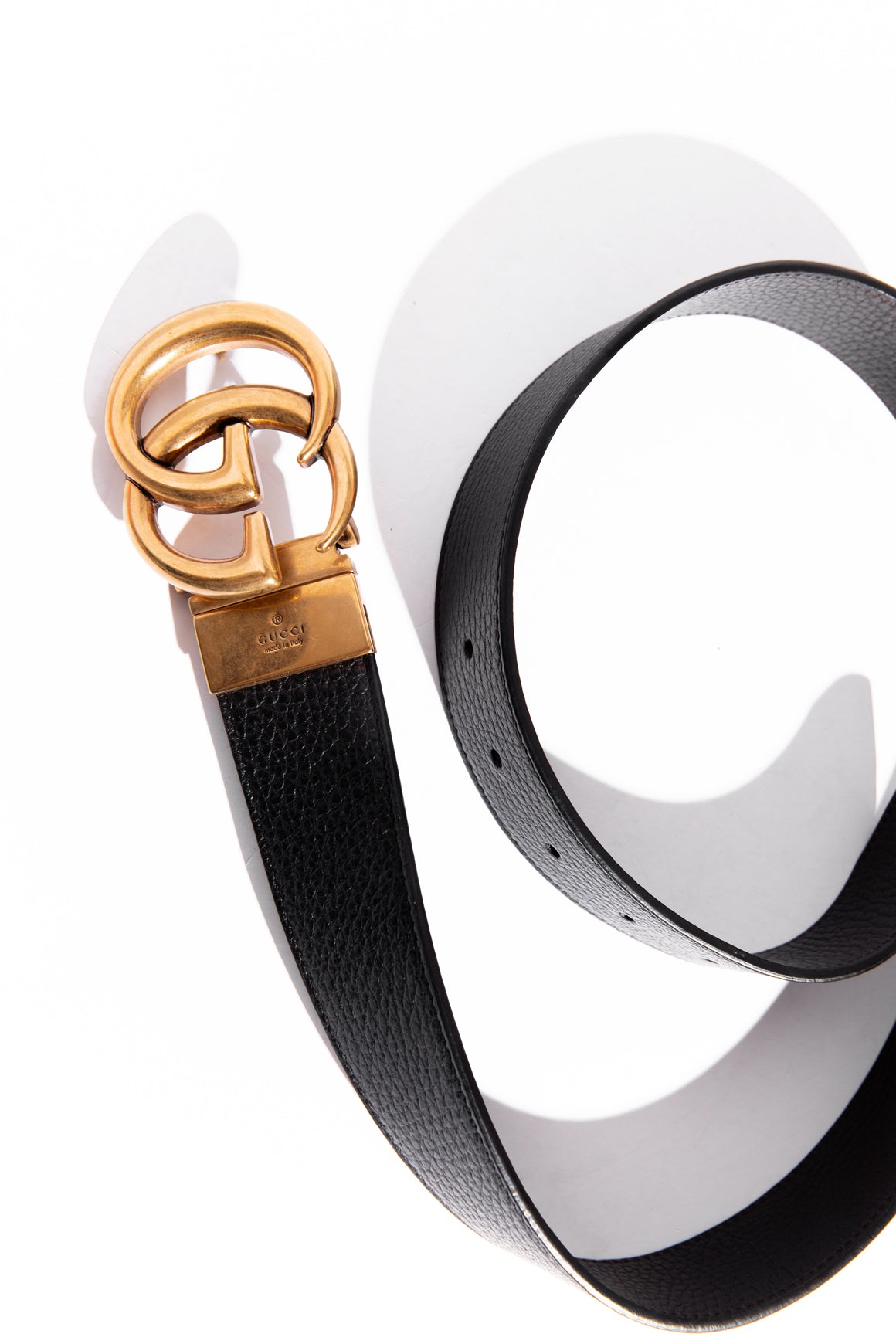 GUCCI Black/Brown GG Marmont Reversible Belt