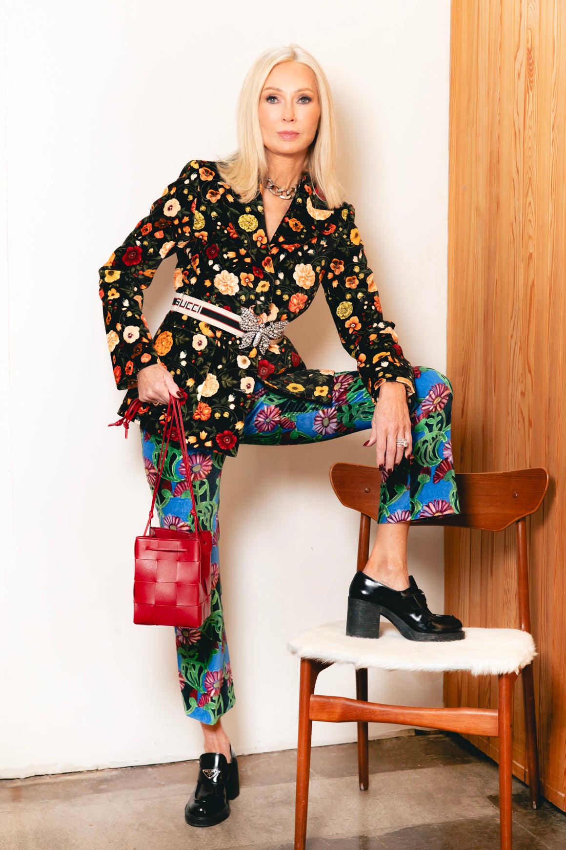 LA DOUBLE J Velvet Floral Trousers (Sz.XS)