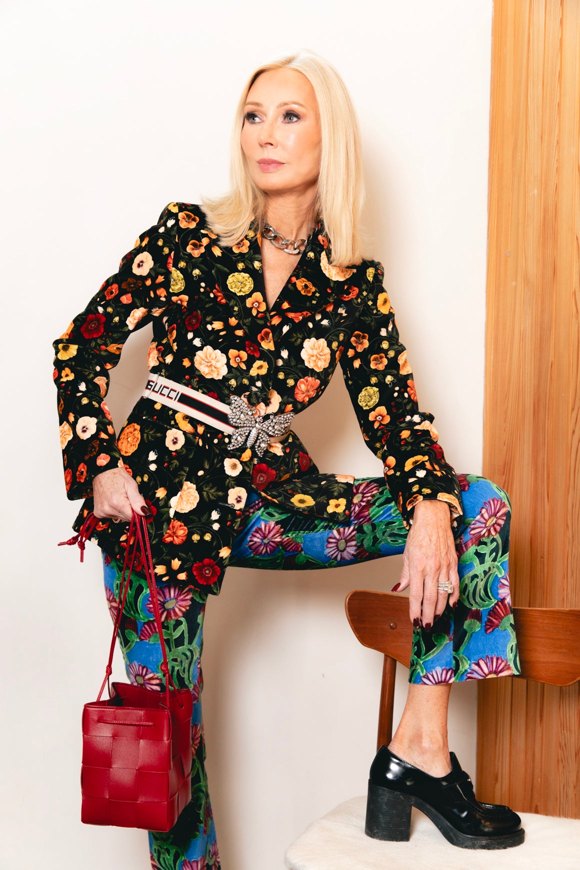 LA DOUBLE J Velvet Floral Blazer (Sz. S)