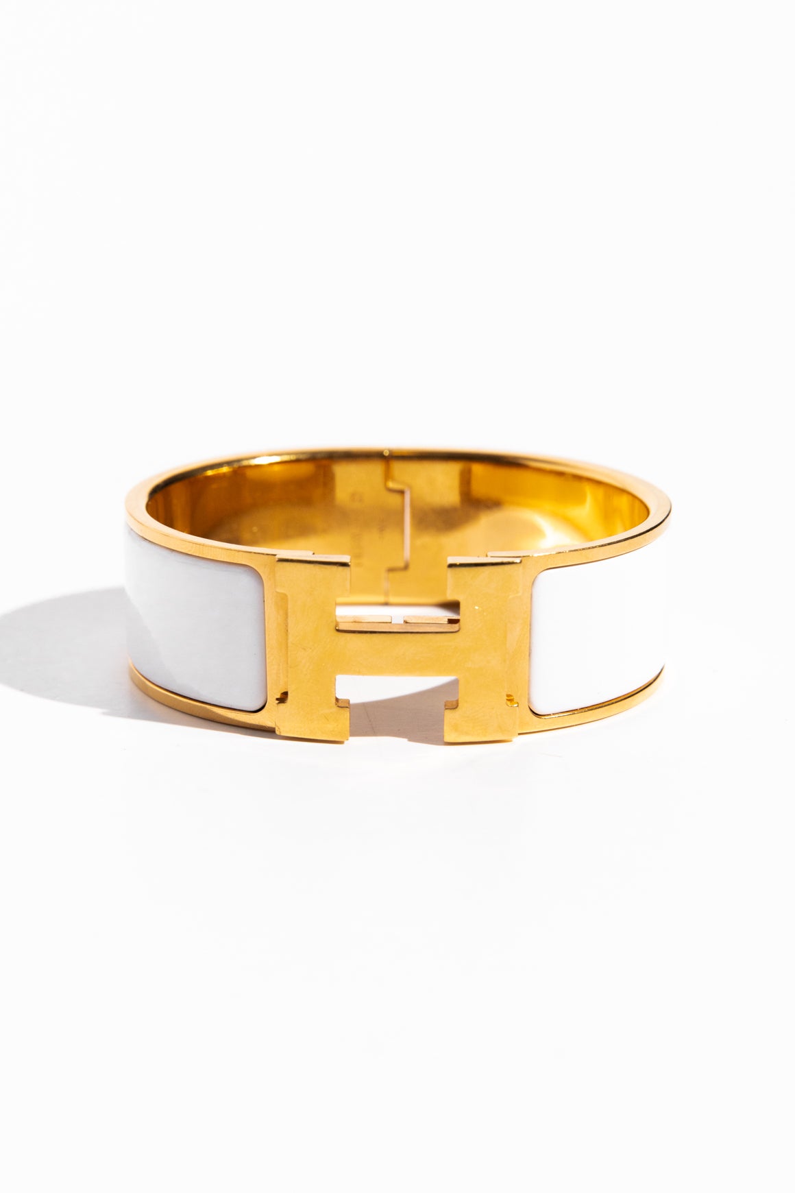 HERMES White Clic Clac H Bracelet