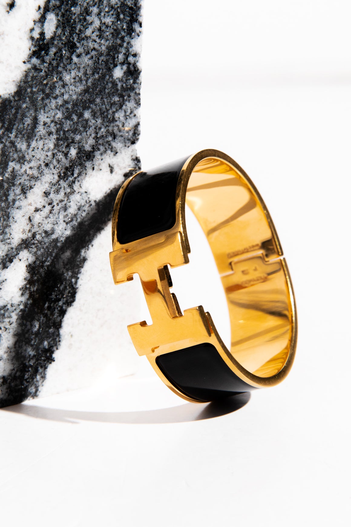 HERMES Black Clic Clac H Bracelet