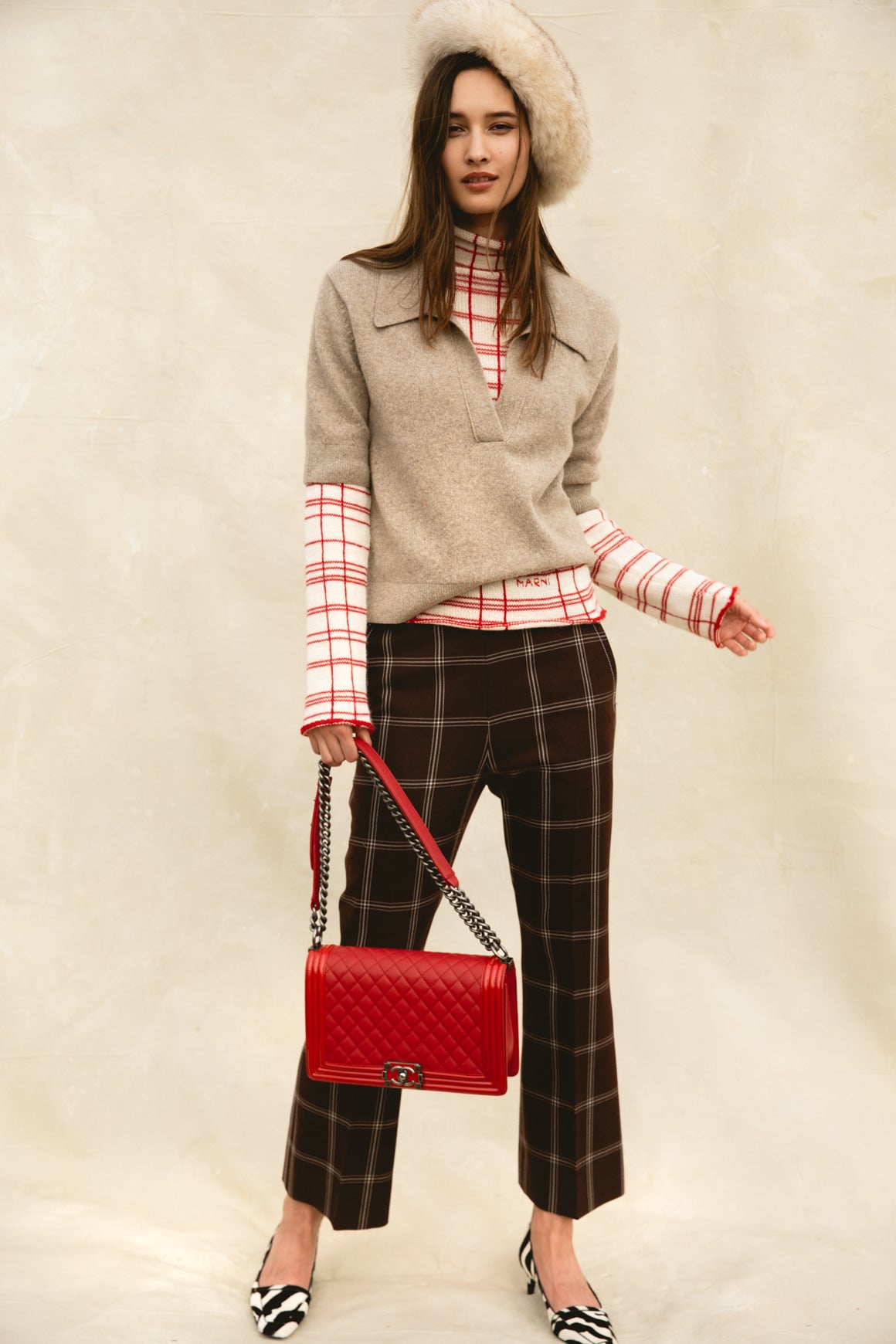 MARNI Cream & Red Sweater (Sz. 42/6)